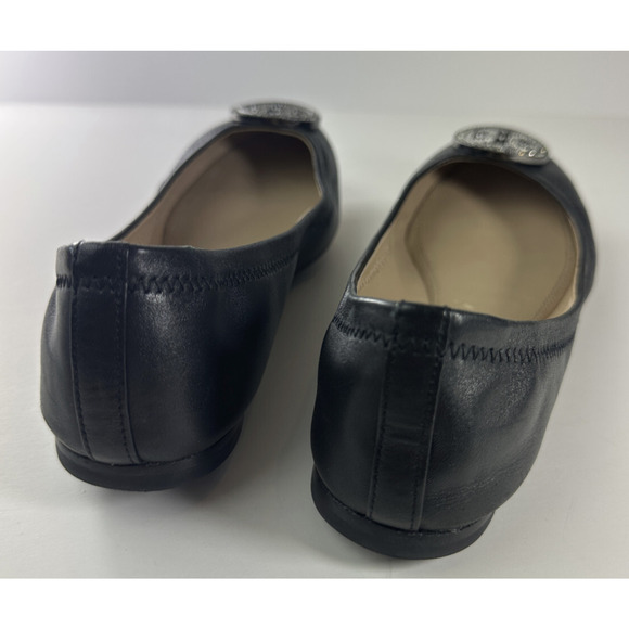 Tory Burch Liana Rhinestone Jewel Embellished Ballet Flats Black Leather Sz 6.5 - Picture 11 of 16